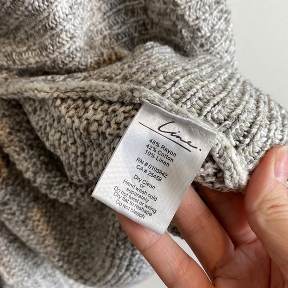 LINE Chunky Knit Oversized Slouchy Cardigan Linen Cotton Blend - Picture 4 of 4